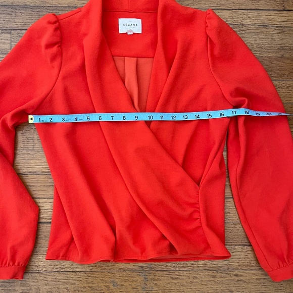 Sézane Abélia Blouse Orange Red Size 34 US 2 - Picture 5 of 10